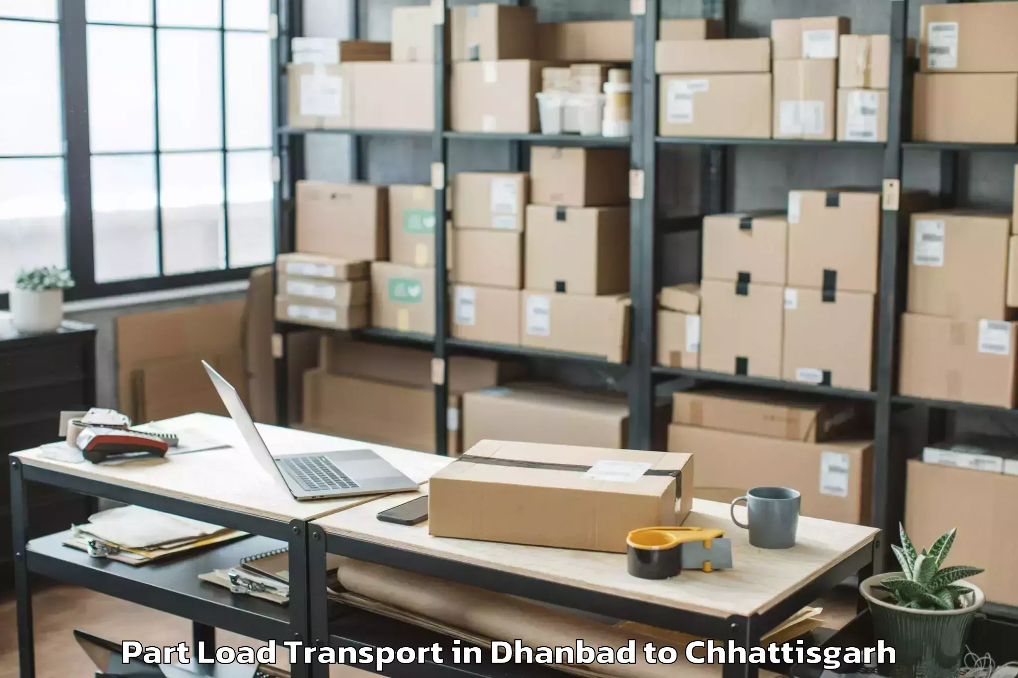 Book Dhanbad to Ramanuj Ganj Part Load Transport